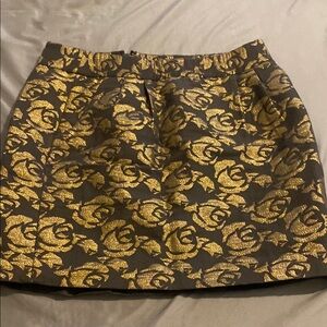 LOFT Black and Gold Embellished Bubble Mini Skirt